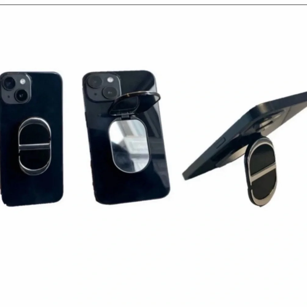 Dior Black and Silver Phone Stand + Mirror